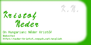 kristof neder business card