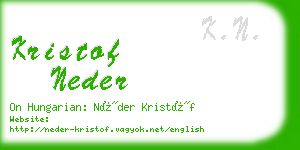 kristof neder business card